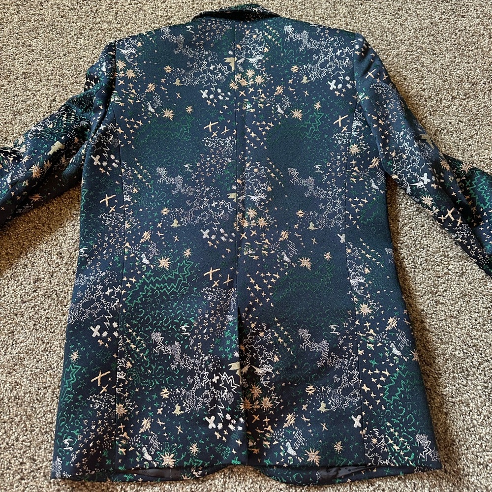 Zadig & Voltaire Blue and Gold Patterned Blazer - Picture 6 of 8